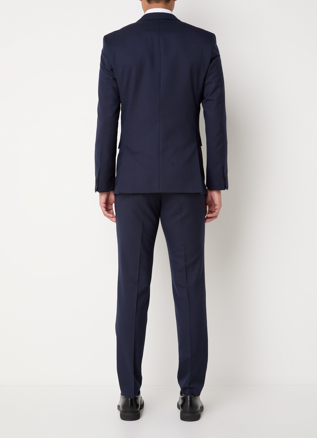 HUGO Arti/Hesten slim fit 3-delig pak in scheerwolblend - achterkant donkerblauw