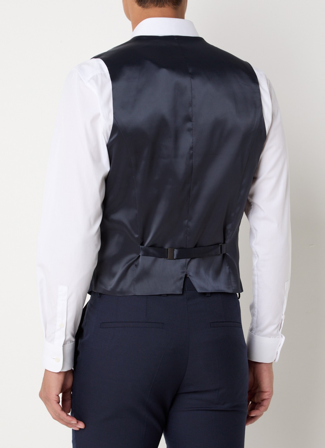 HUGO Arti/Hesten slim fit 3-delig pak in scheerwolblend - achterkant 3 donkerblauw