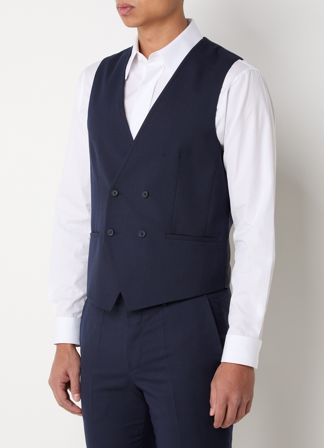 HUGO Arti/Hesten slim fit 3-delig pak in scheerwolblend - detail 9 donkerblauw