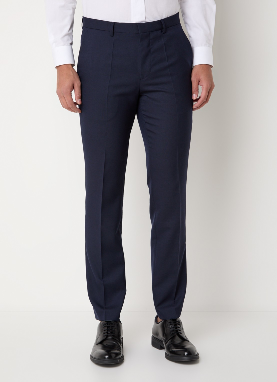 HUGO Arti/Hesten slim fit 3-delig pak in scheerwolblend - voorkant 5 donkerblauw