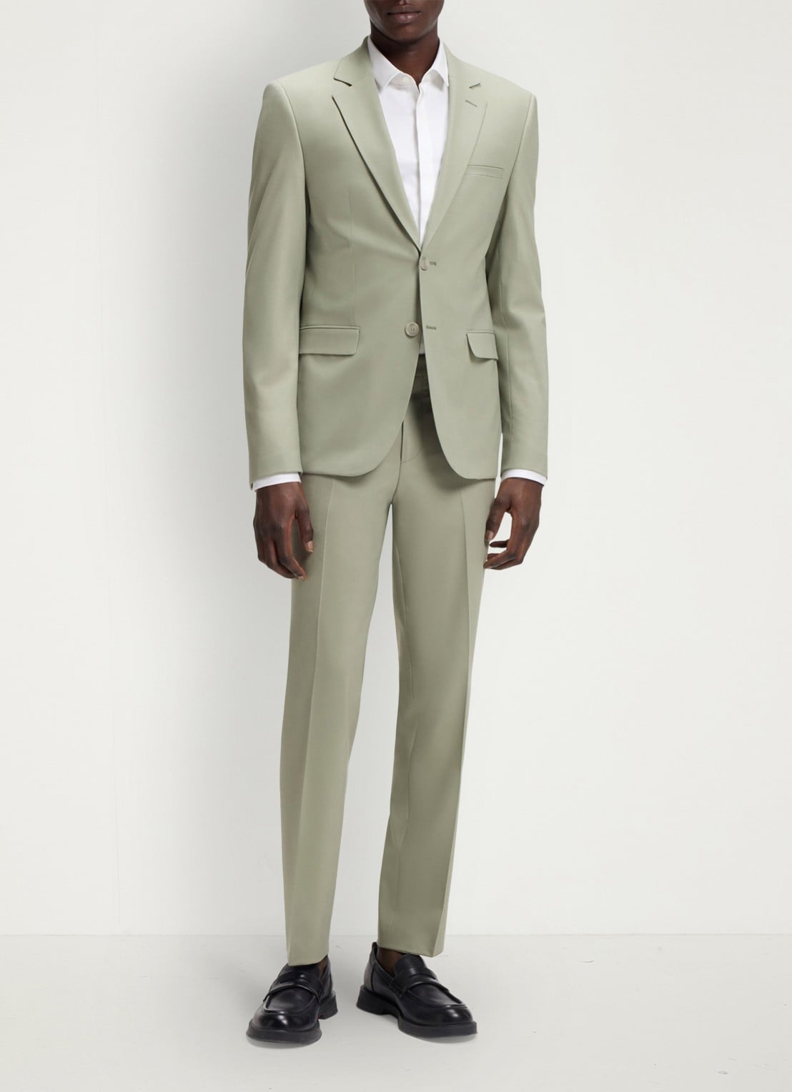 HUGO Arti-Hesten253X slim fit 2-delig pak in wolblend - detail 2 light/pastel green-337 / groen