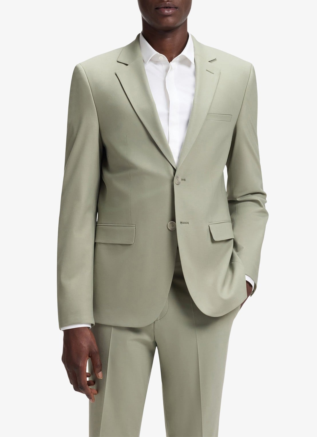 HUGO Arti-Hesten253X slim fit 2-delig pak in wolblend - voorkant 8 light/pastel green-337 / groen