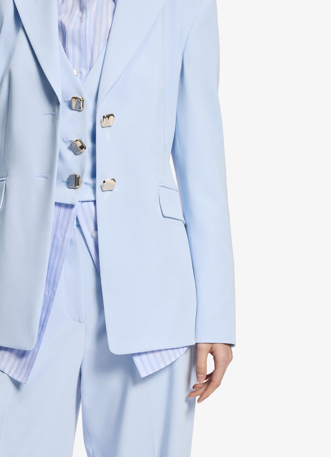 HUGO Asmalla regular fit blazer met klepzakken - detail 6 open blue-476 / blauw