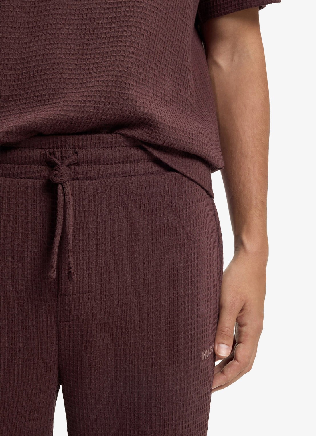 HUGO Austin pyjamabroek met steekzakken - detail 7 roodbruin