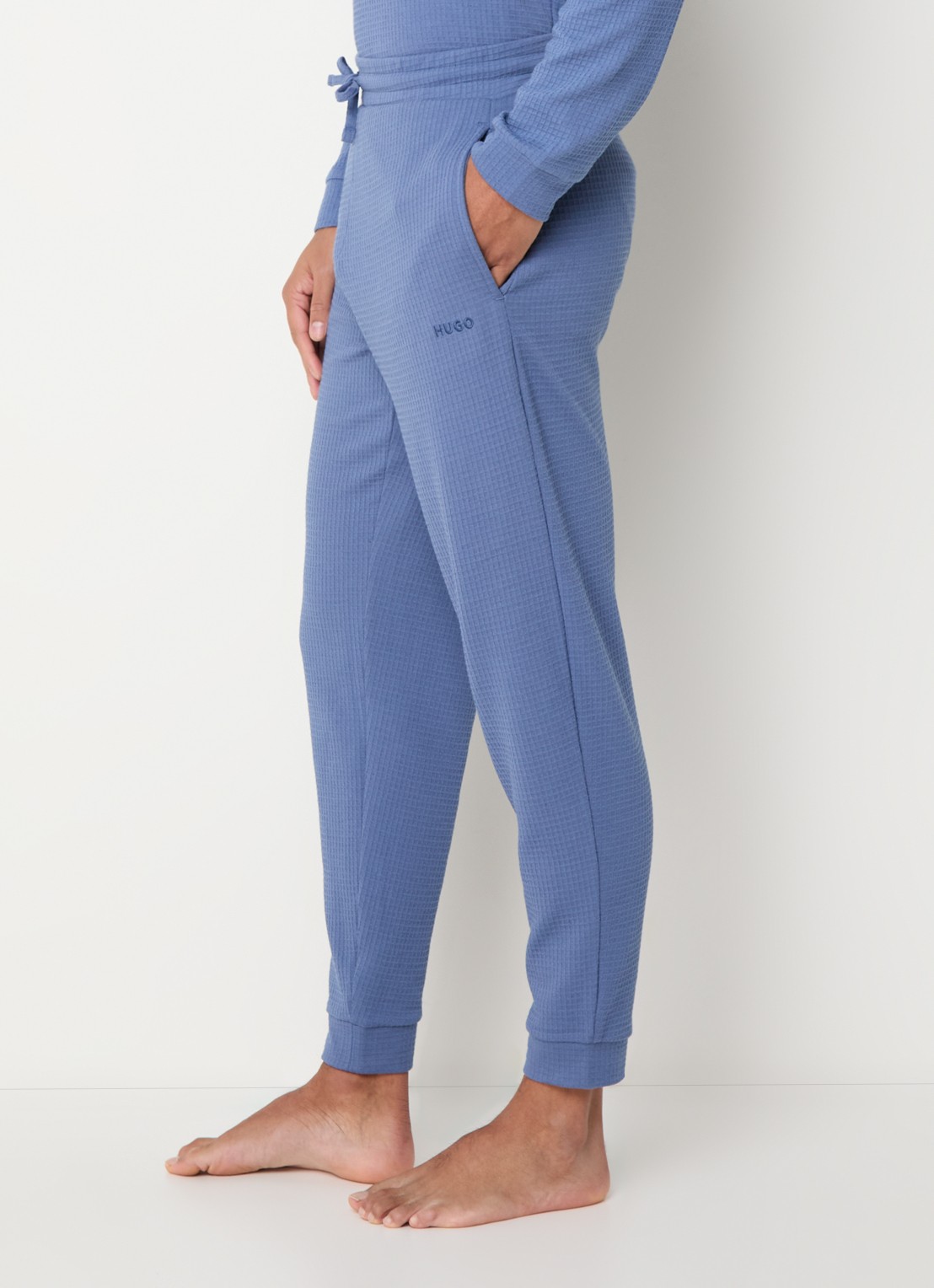 HUGO Austin pyjamabroek met steekzakken - detail 5 staalblauw