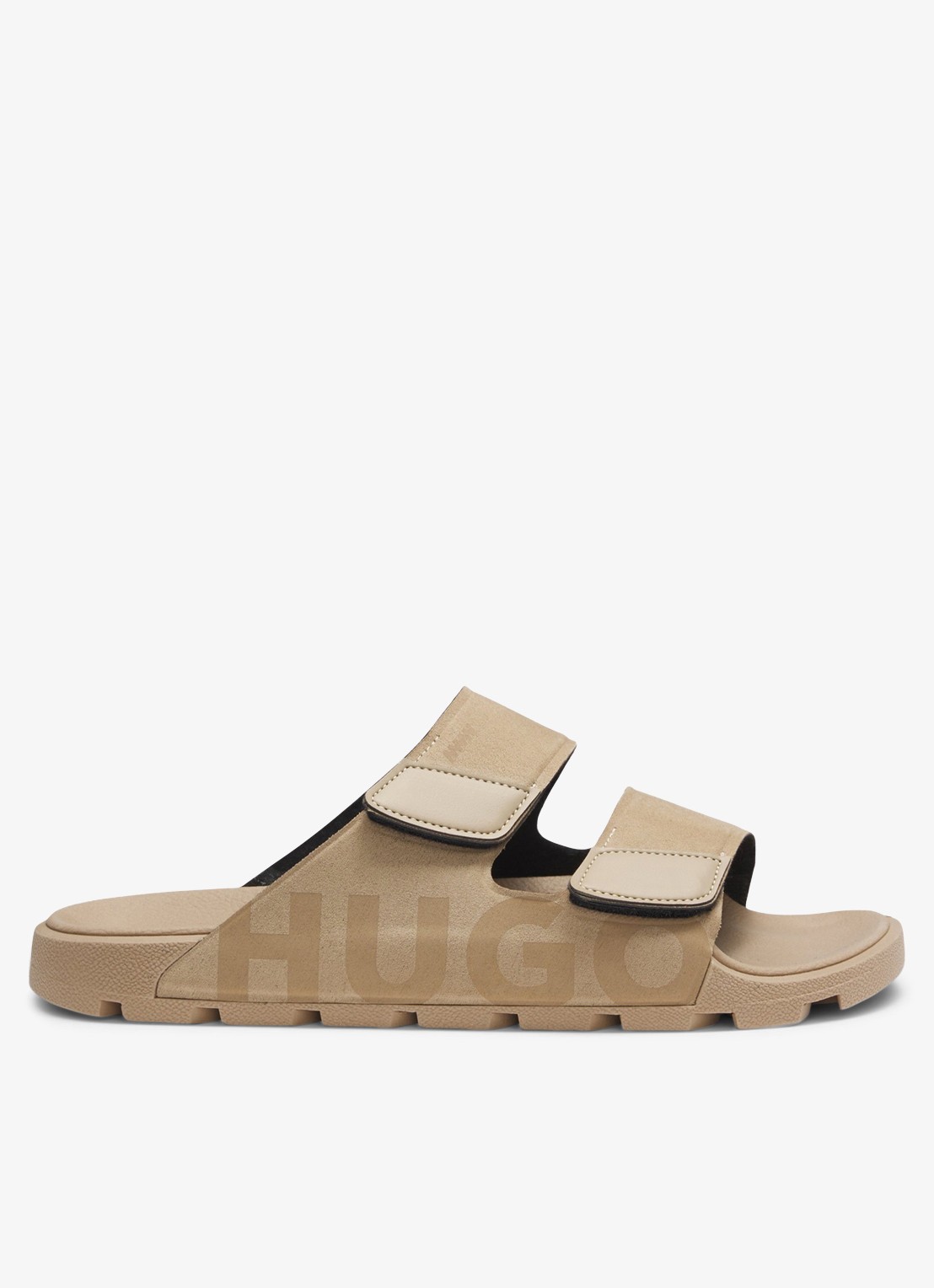 HUGO Badslipper met logo - voorkant 4 beige