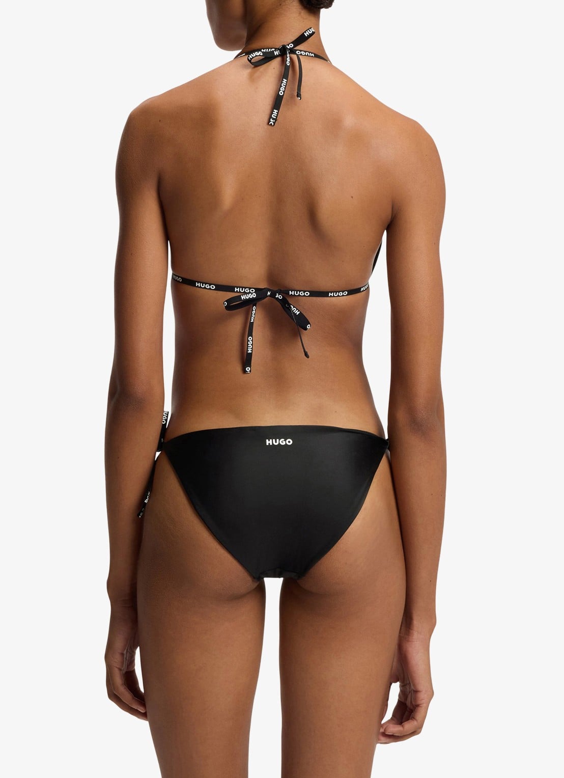 HUGO Bikinislip met logobandjes - achterkant 5 zwart