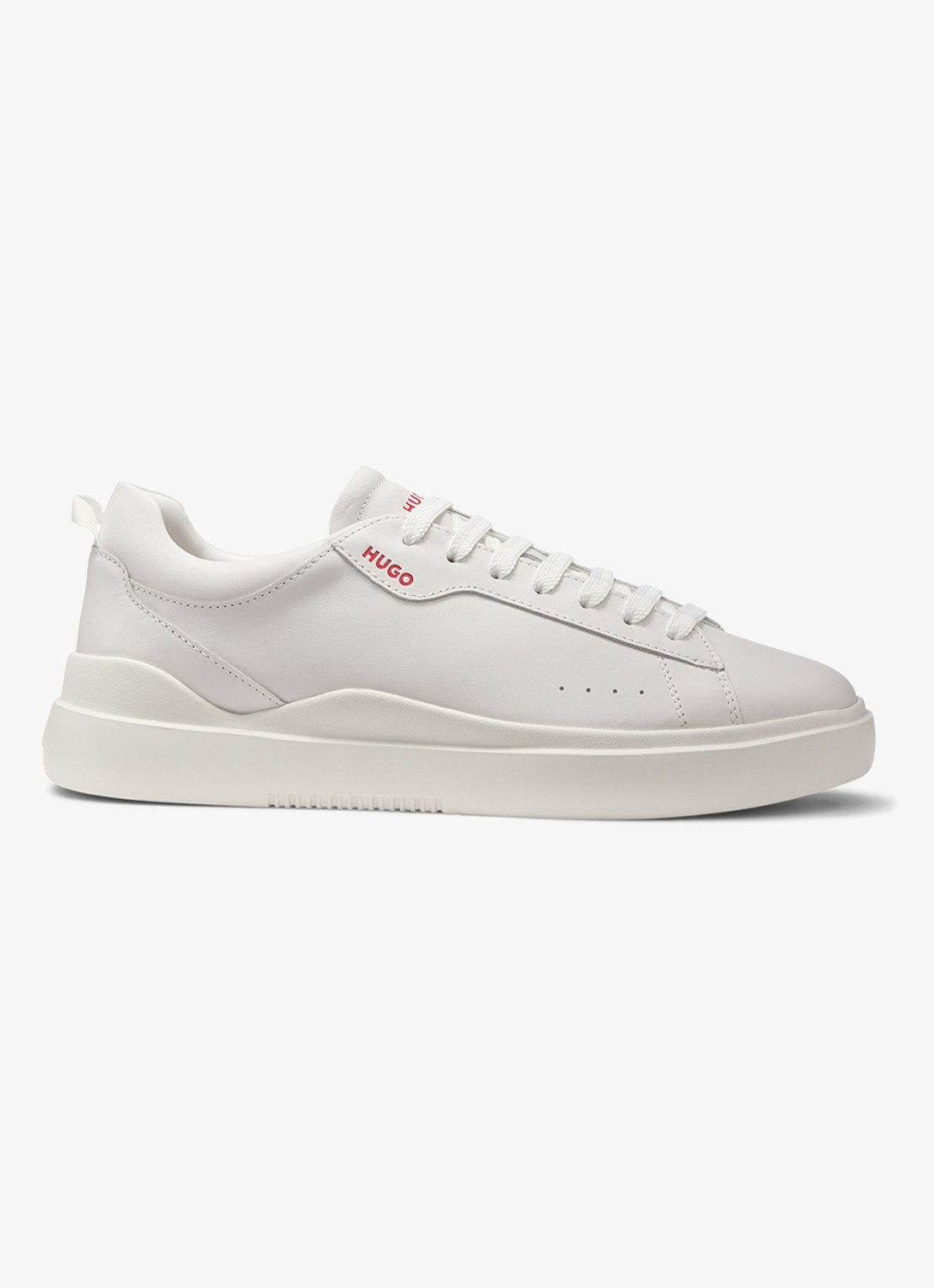 HUGO Blake sneaker van leer  - voorkant gebroken wit