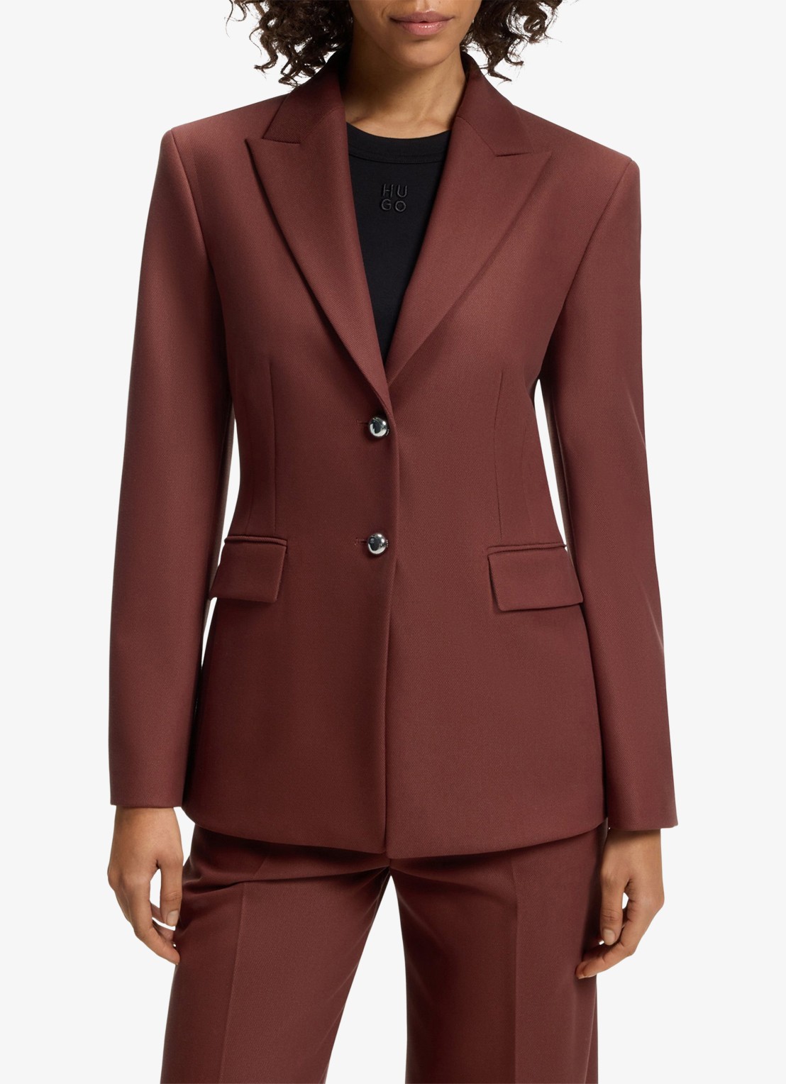 HUGO Blazer met klepzakken - detail 3 bruin