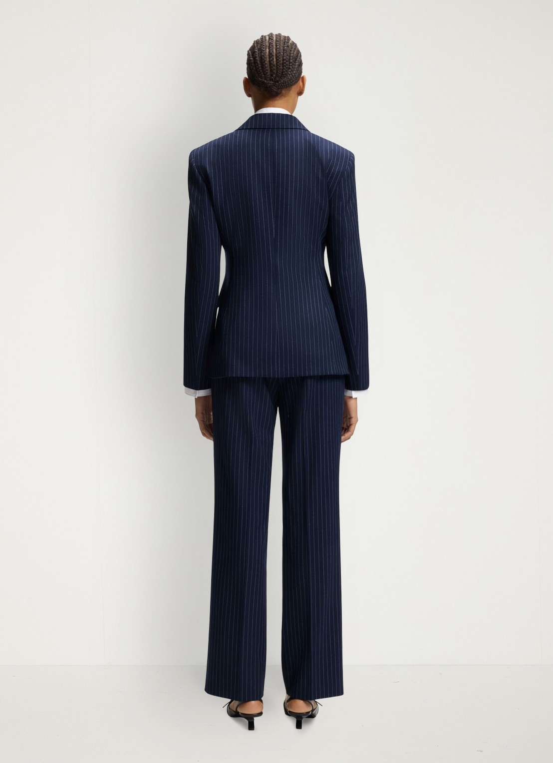 HUGO Blazer met krijtstreep en klepzakken - achterkant 4 donkerblauw