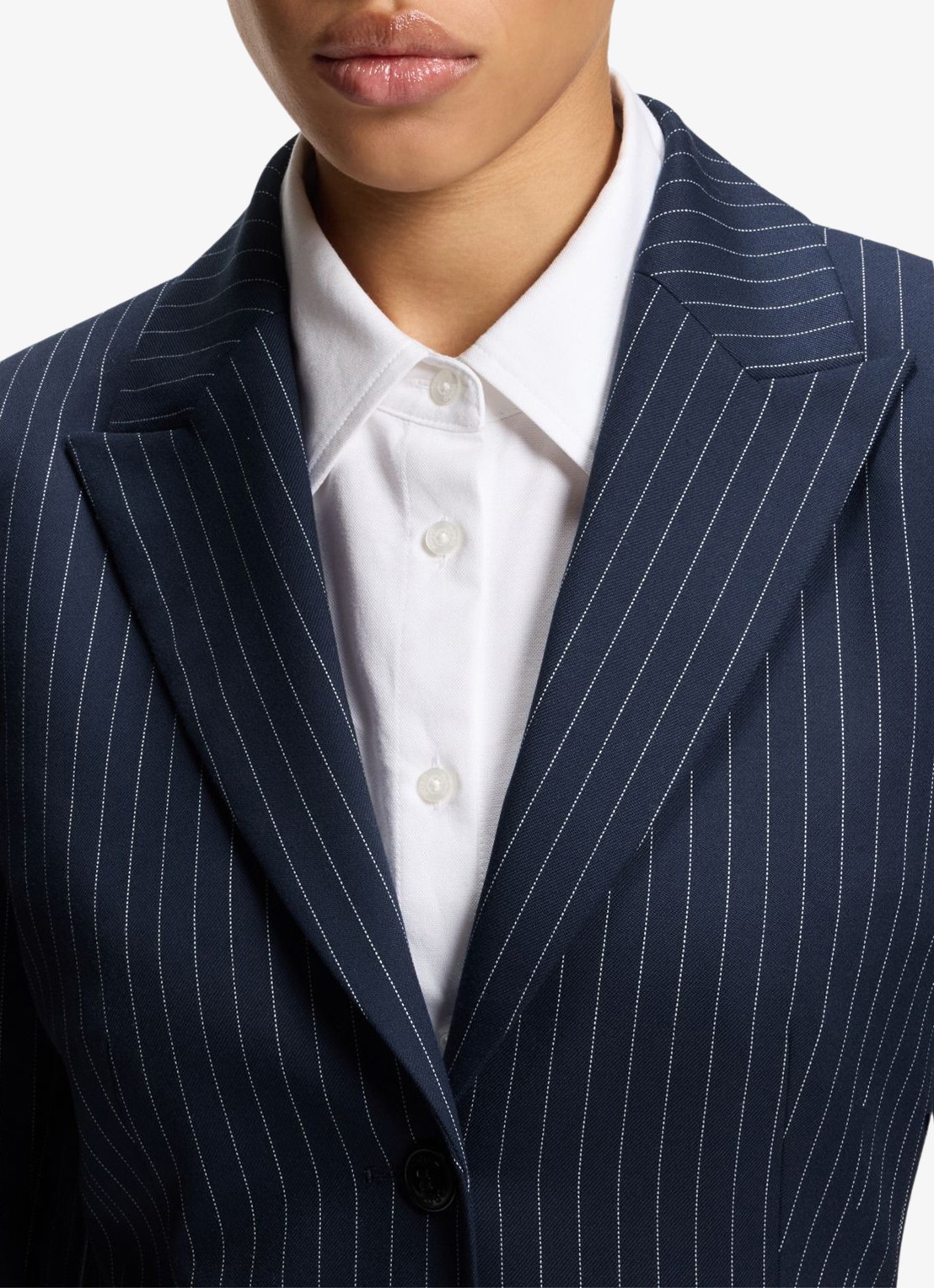 HUGO Blazer met krijtstreep en klepzakken - detail 2 donkerblauw