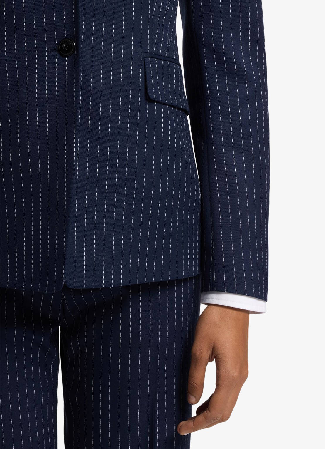 HUGO Blazer met krijtstreep en klepzakken - detail 3 donkerblauw