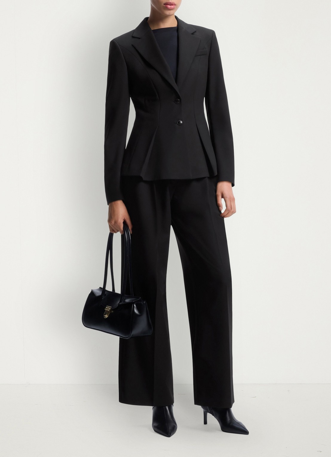HUGO Blazer met peplum zoom  - voorkant 3 zwart