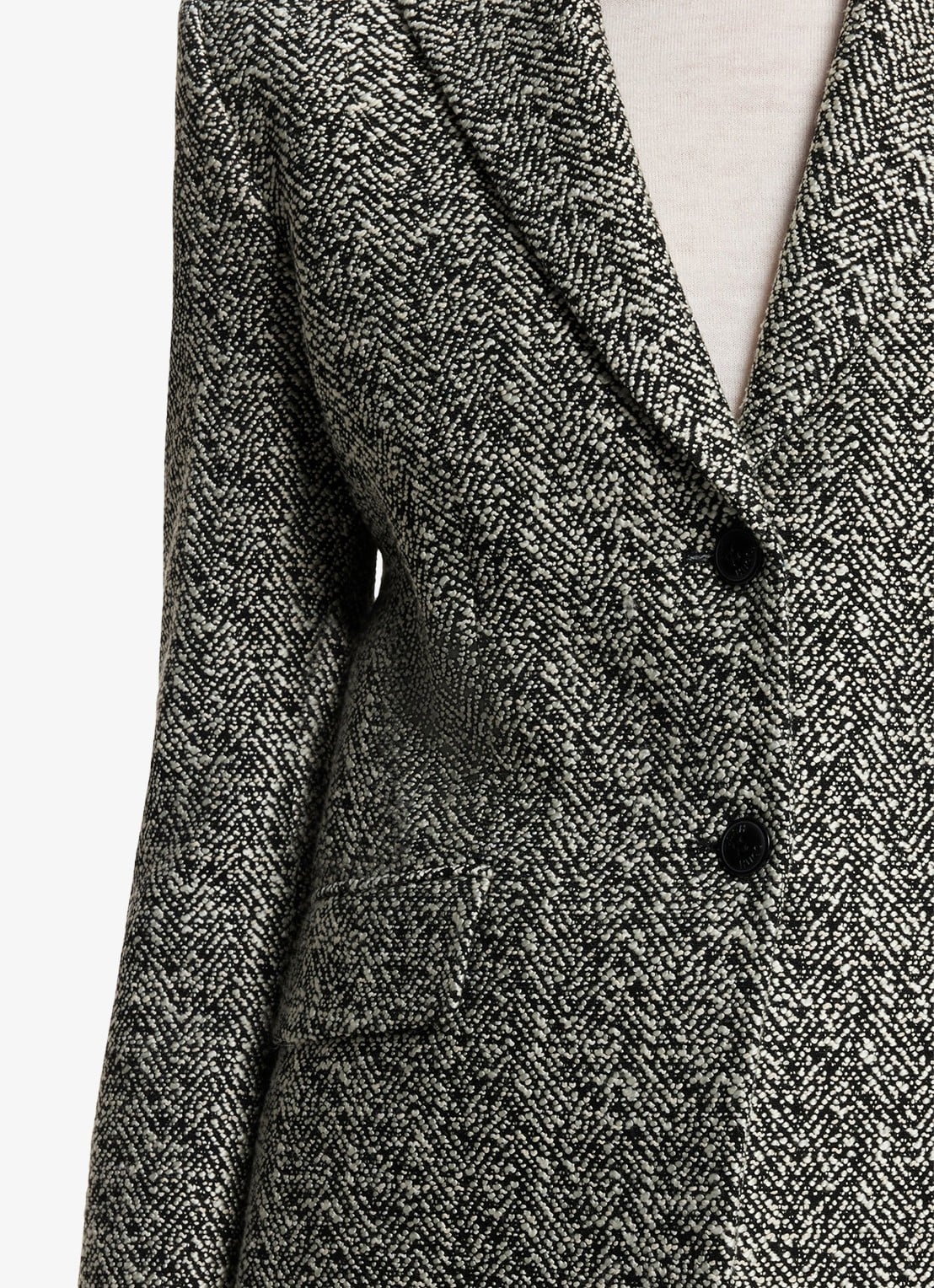HUGO Blazer met visgraat dessin - detail 6 open miscellaneous-968 / wit