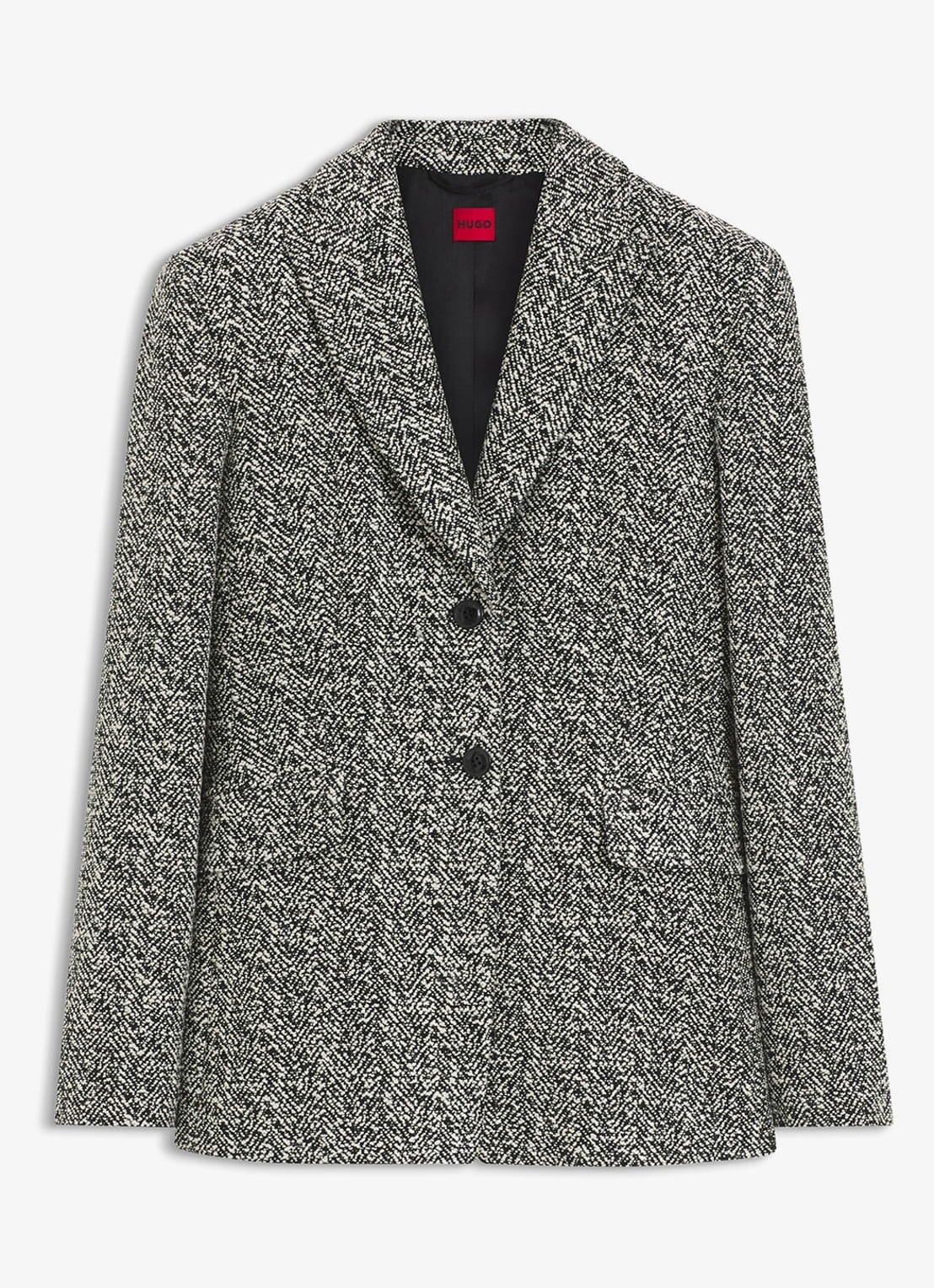 HUGO Blazer met visgraat dessin - voorkant open miscellaneous-968 / wit