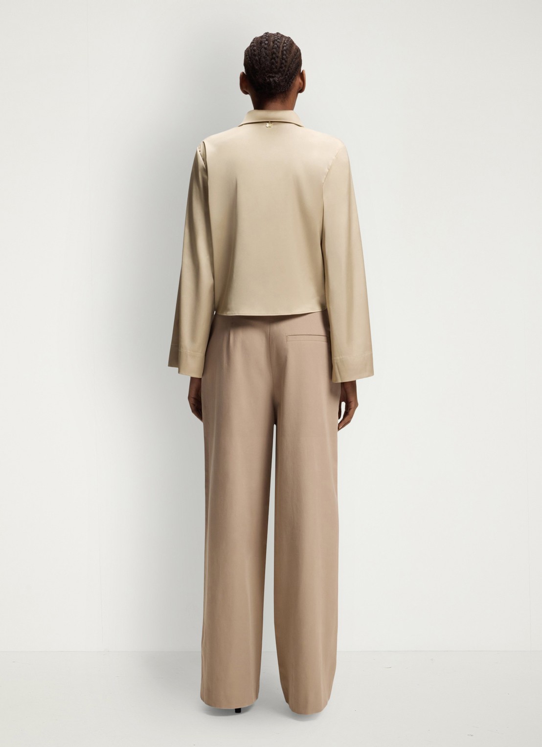 HUGO Blouse met geknoopt detail - achterkant 6 light/pastel brown-232 / bruin