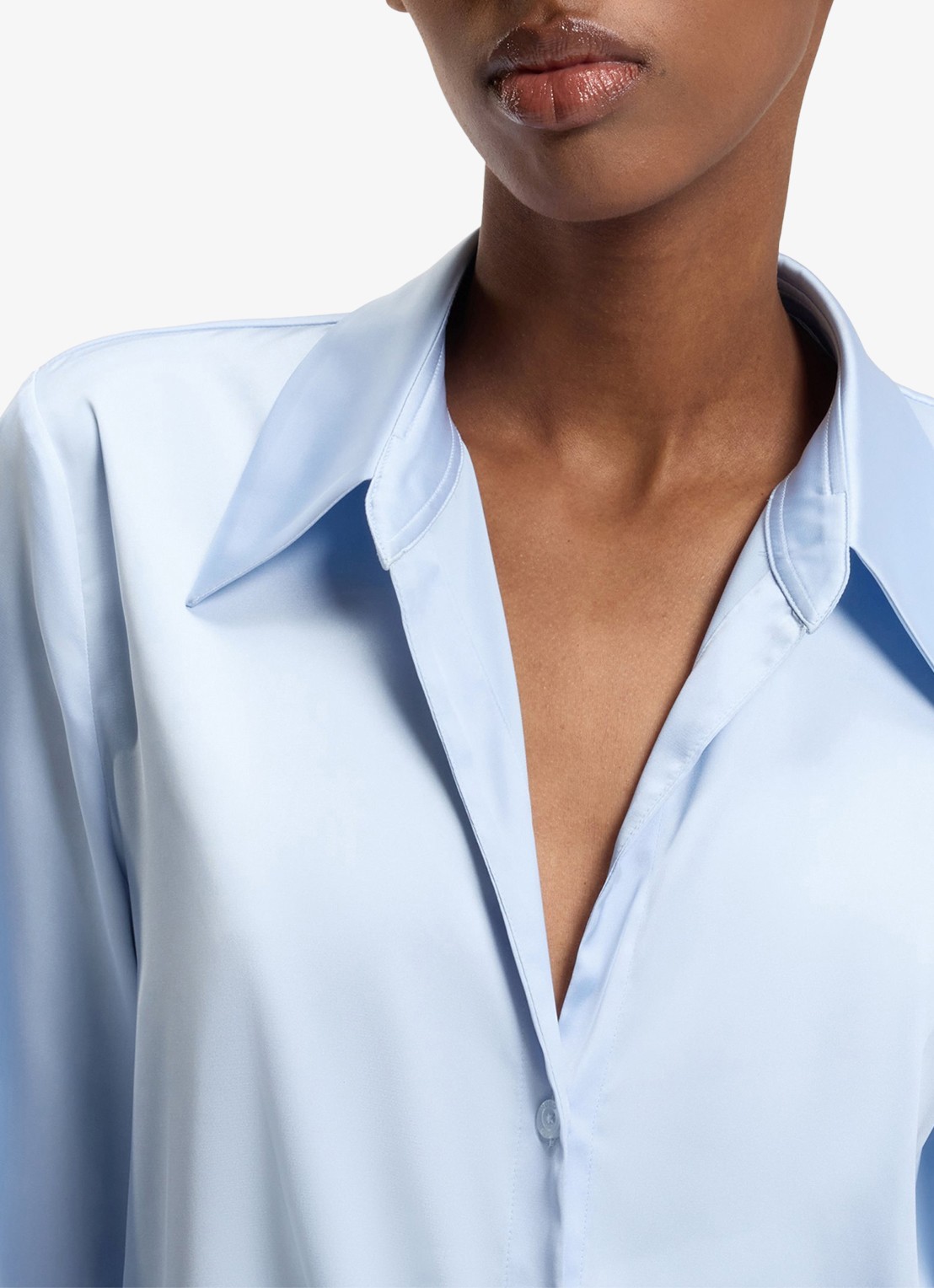 HUGO Blouse met geknoopt detail - detail 4 open blue-476 / blauw