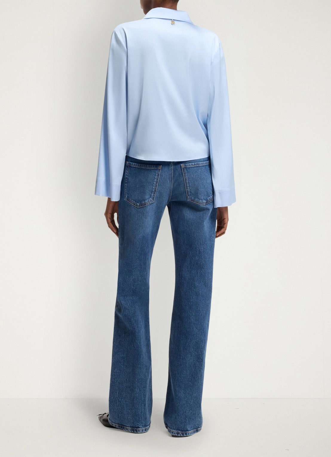 HUGO Blouse met geknoopt detail - achterkant 2 open blue-476 / blauw