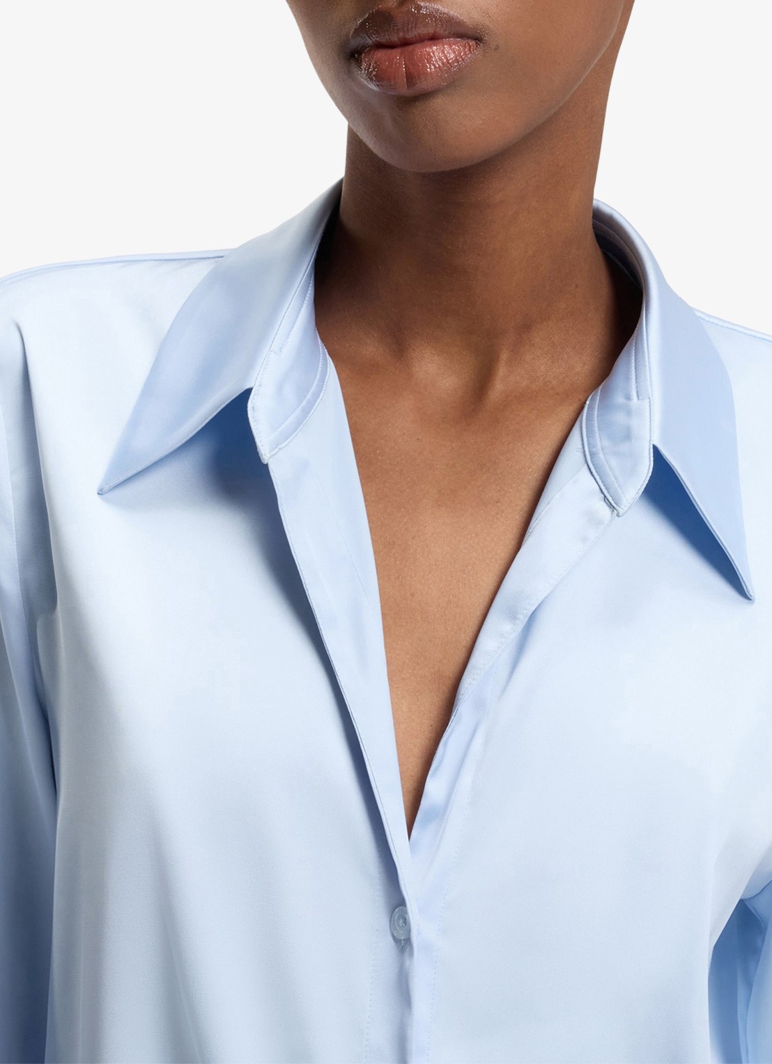 HUGO Blouse met geknoopt detail - detail 7 open blue-476 / blauw