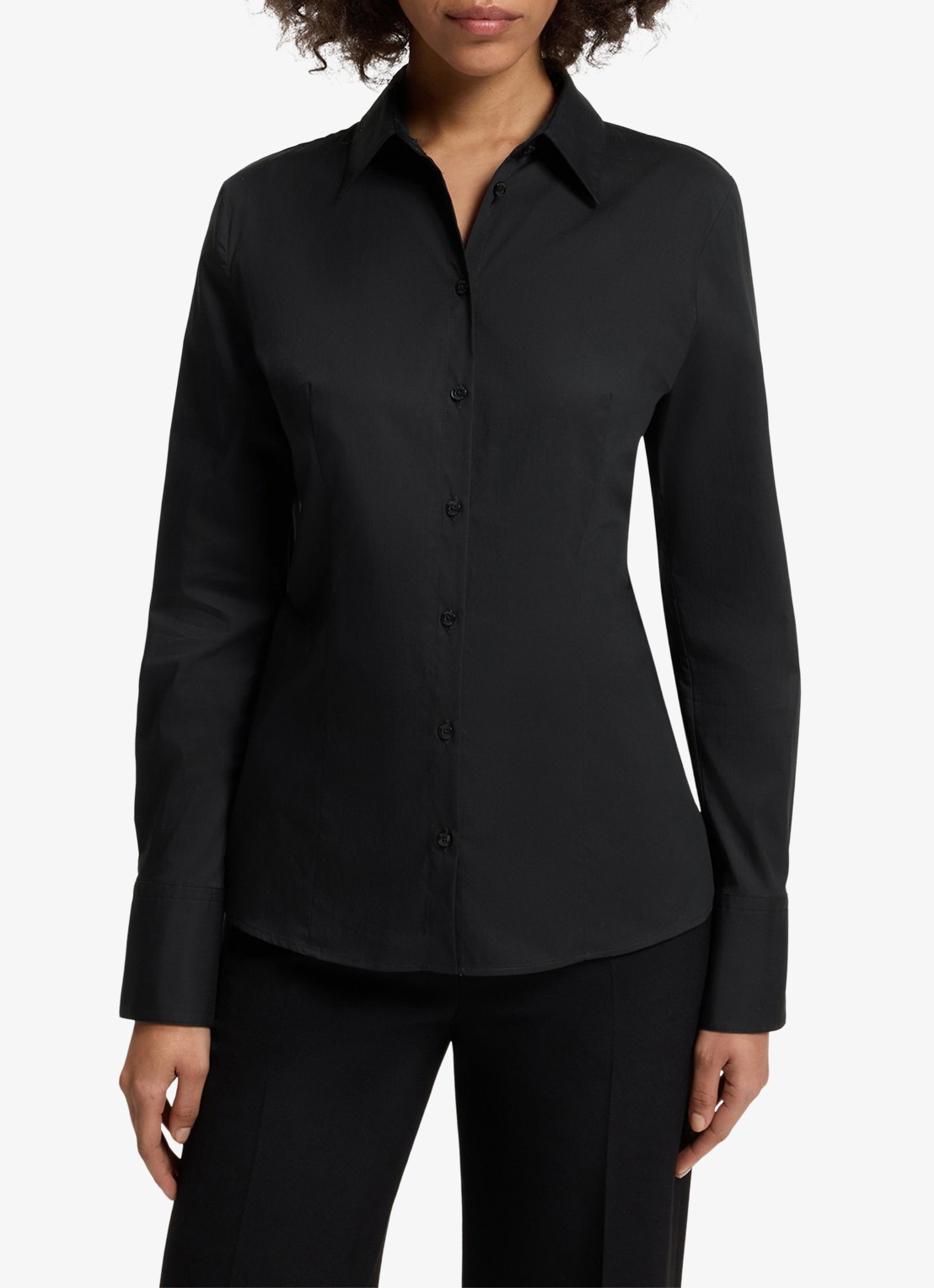 HUGO Blouse met kraag - detail 4 zwart