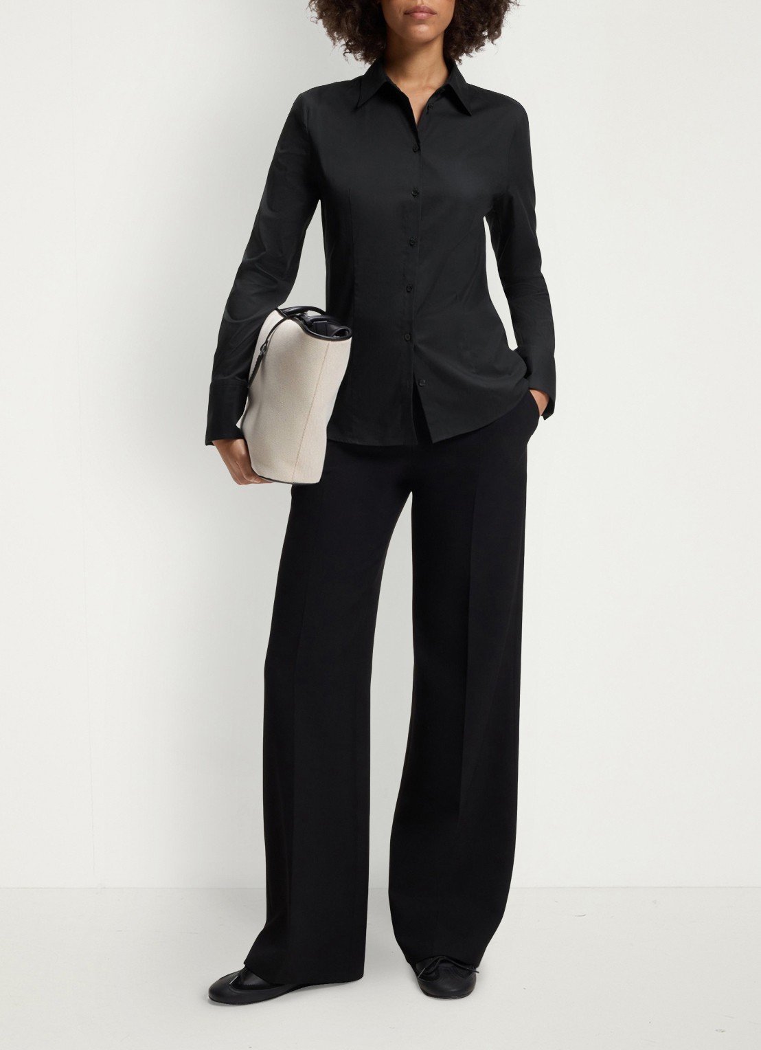 HUGO Blouse met kraag - voorkant 3 zwart