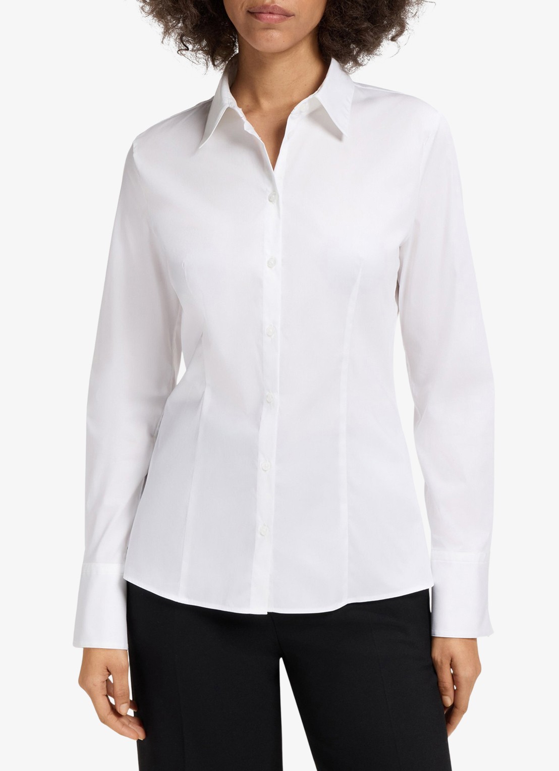 HUGO Blouse met kraag - detail wit