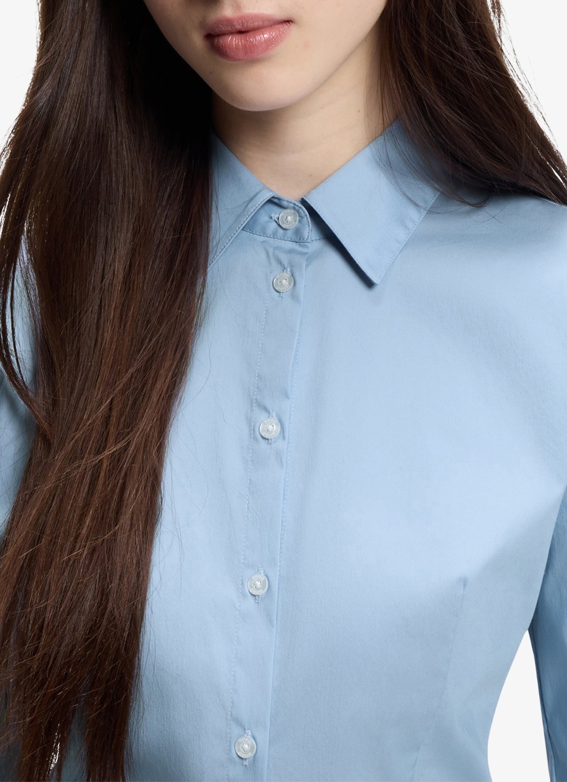 HUGO Blouse met kraag - detail 5 lichtblauw