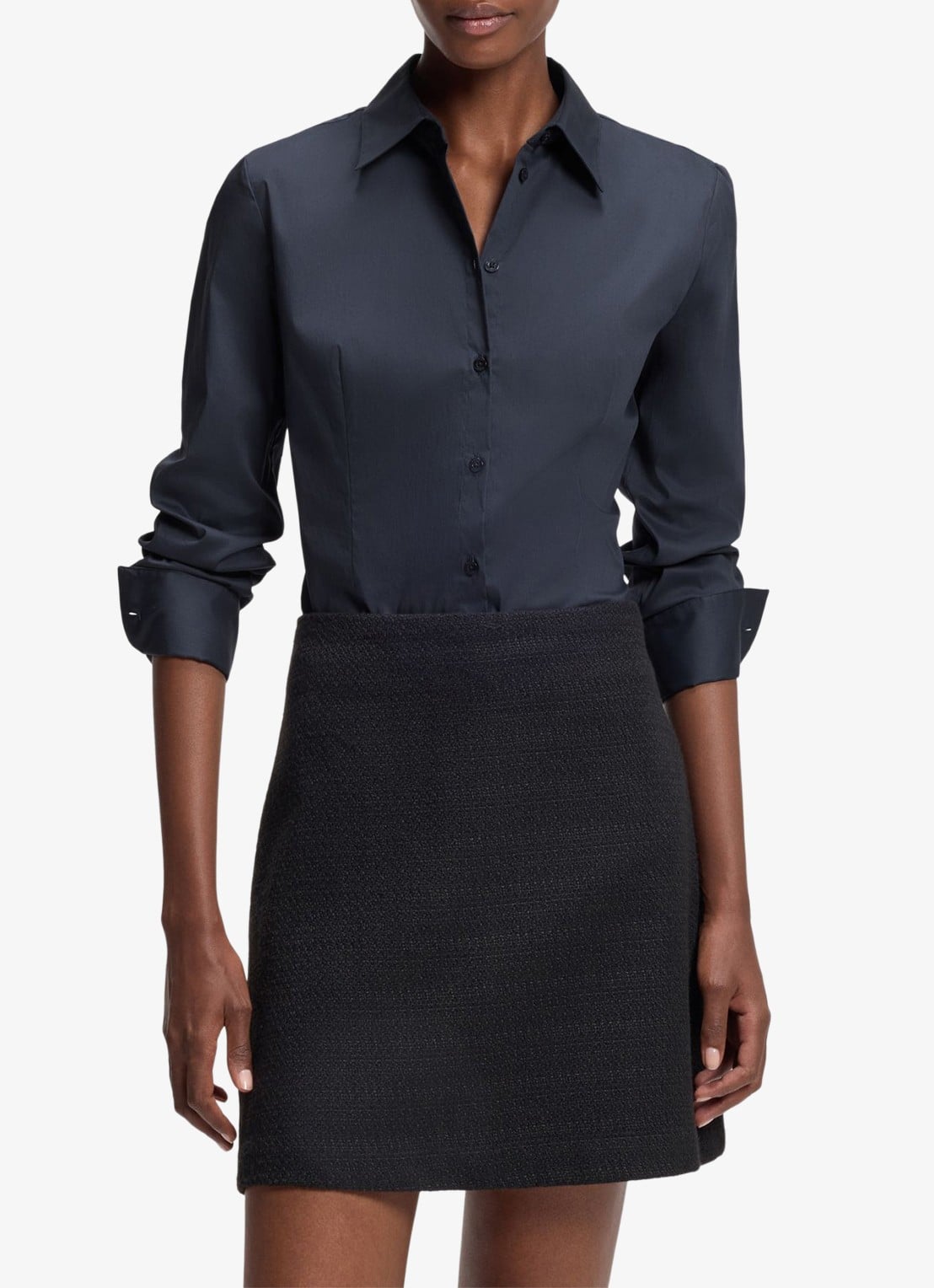 HUGO Blouse met kraag - detail 4 donkerblauw
