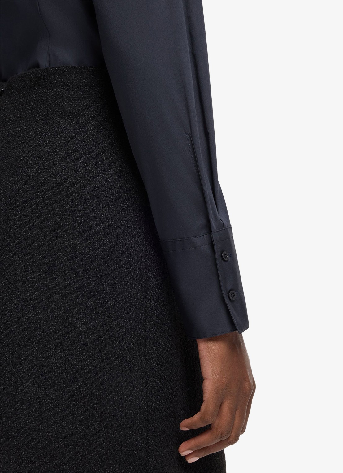 HUGO Blouse met kraag - detail 6 donkerblauw