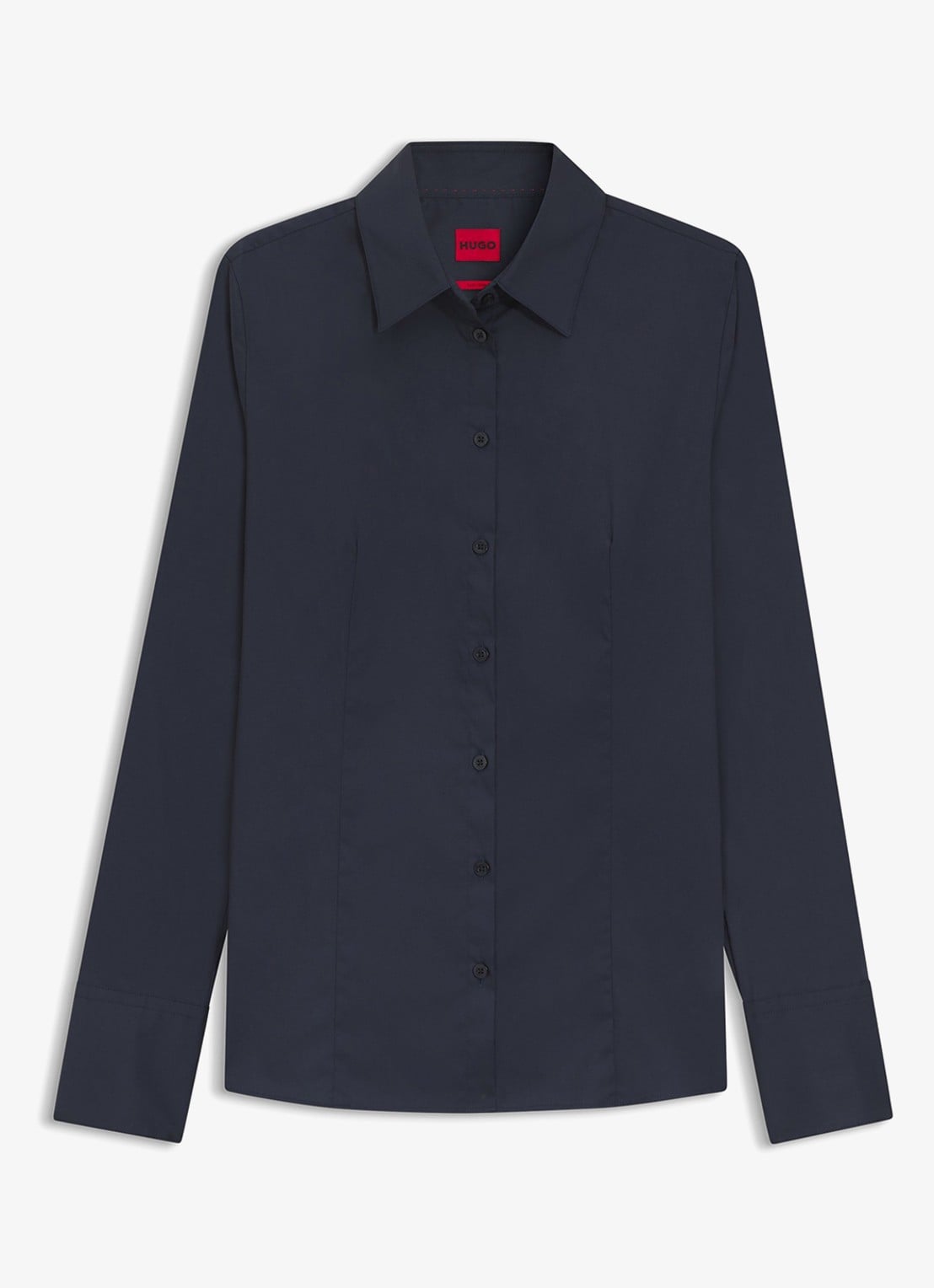 HUGO Blouse met kraag - voorkant donkerblauw