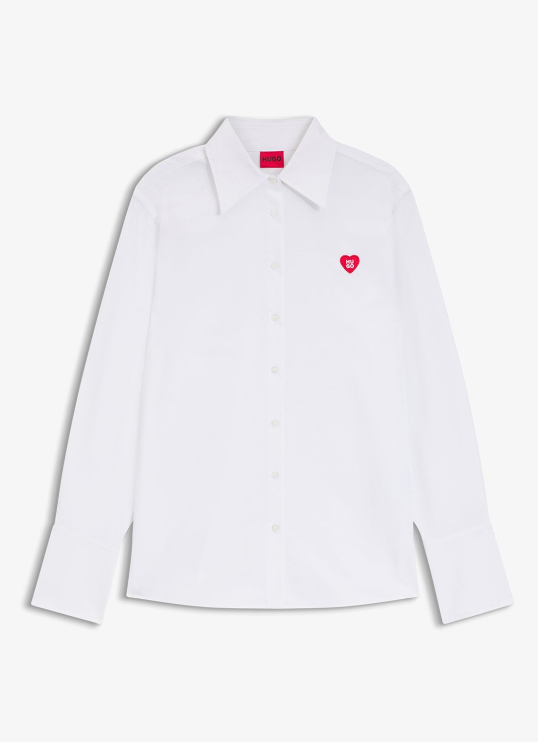 HUGO Blouse met logo - voorkant wit