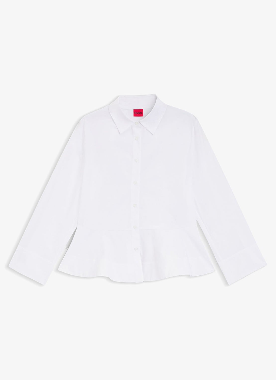 HUGO Blouse met peplum - voorkant 5 wit
