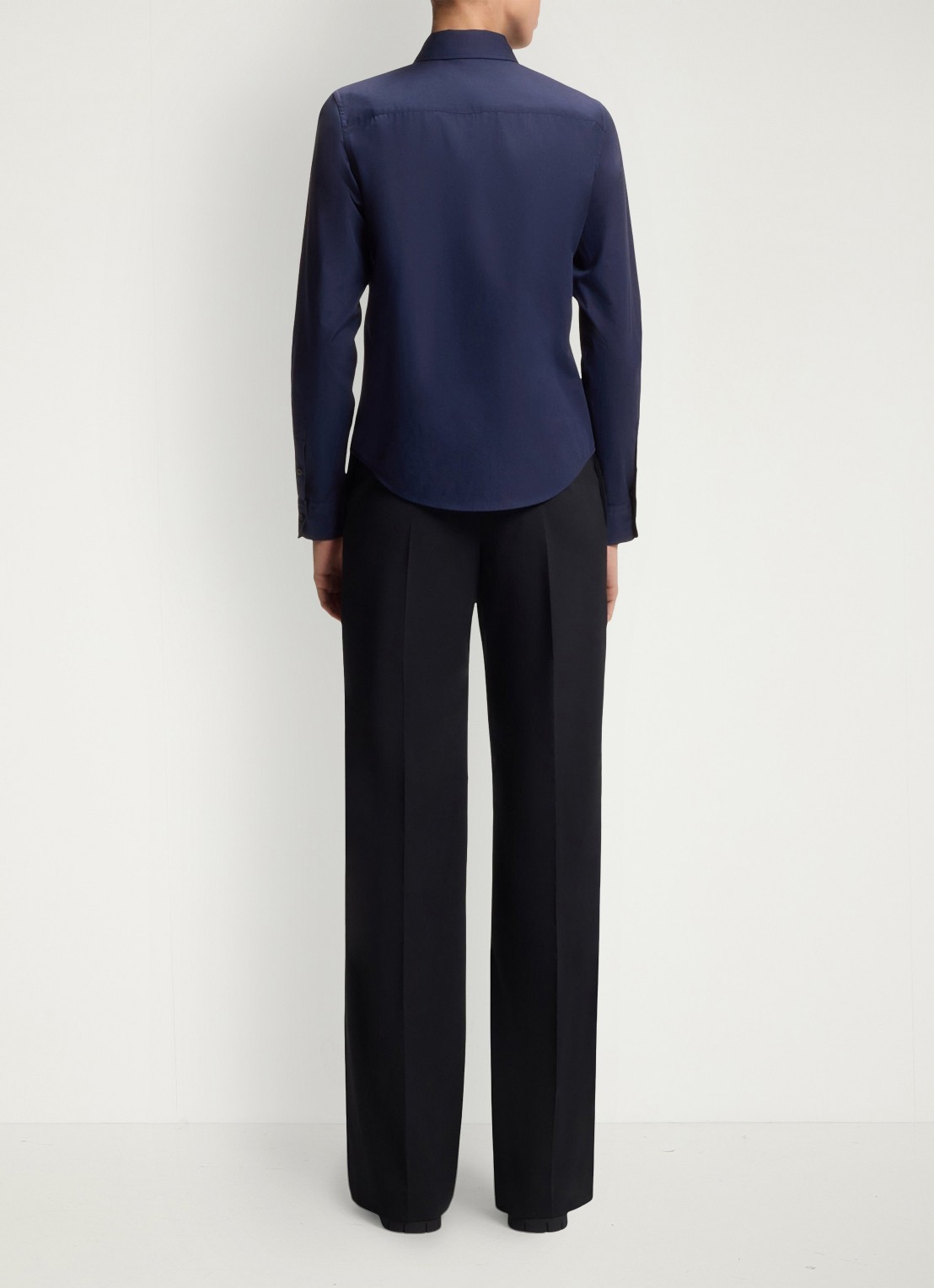 HUGO Blouse van katoen - achterkant donkerblauw