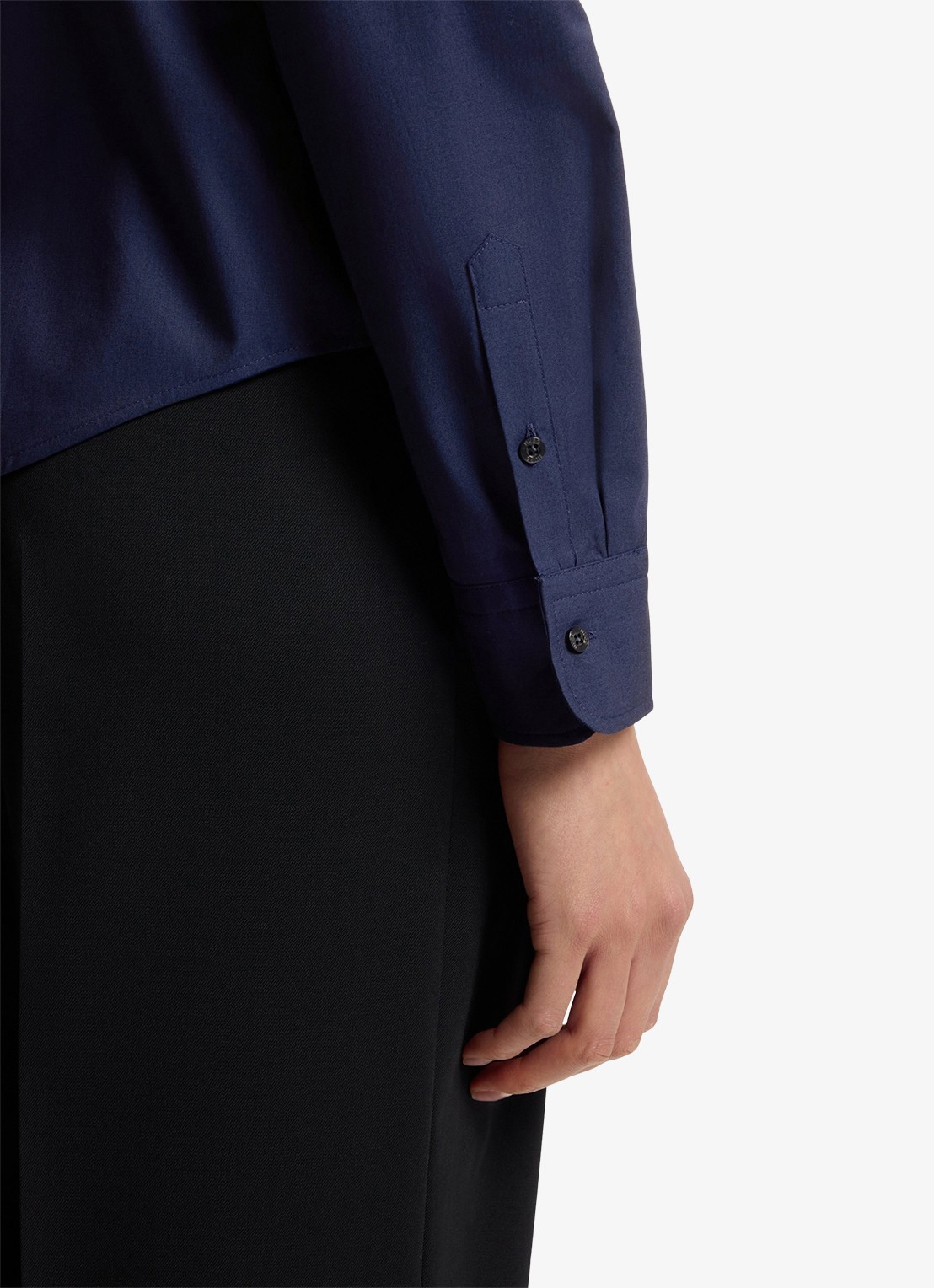 HUGO Blouse van katoen - detail 4 donkerblauw