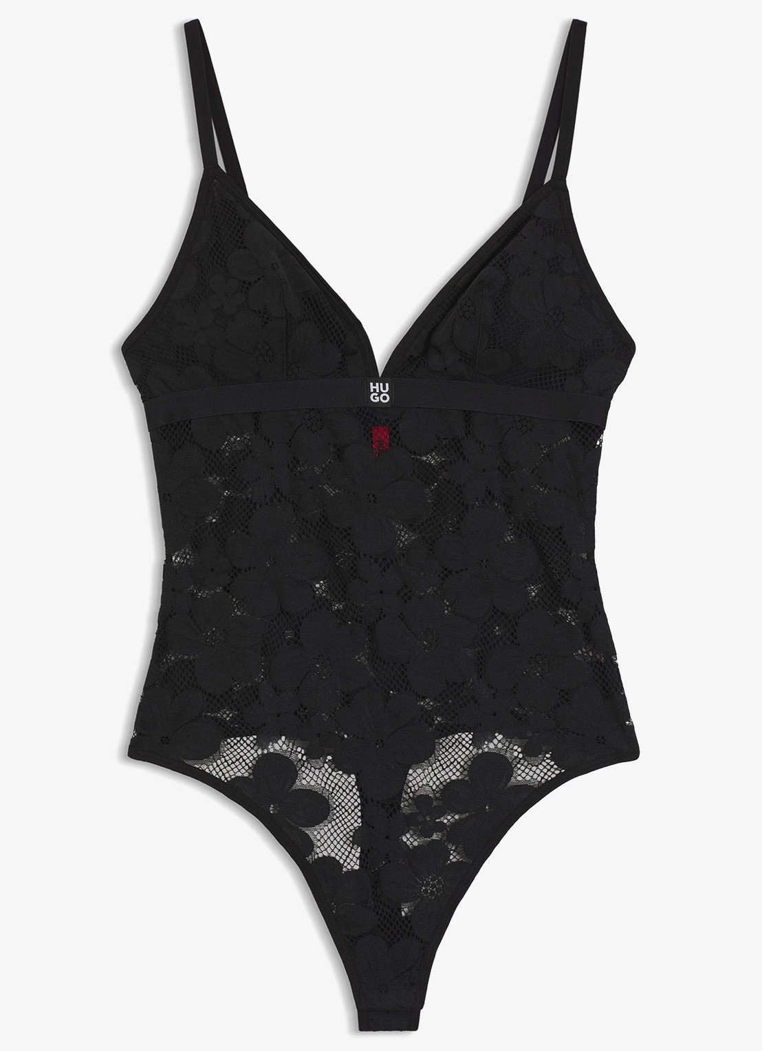 HUGO Body van mesh  - voorkant zwart