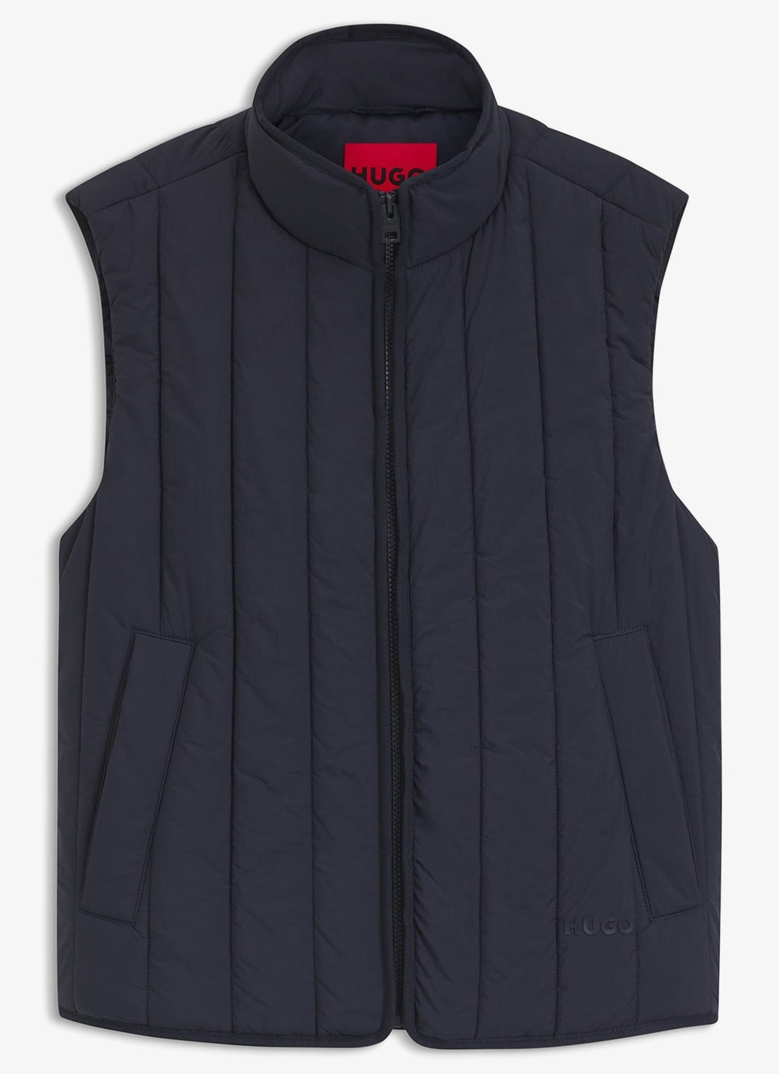 HUGO Bodywarmer met steekzakken - voorkant blauw