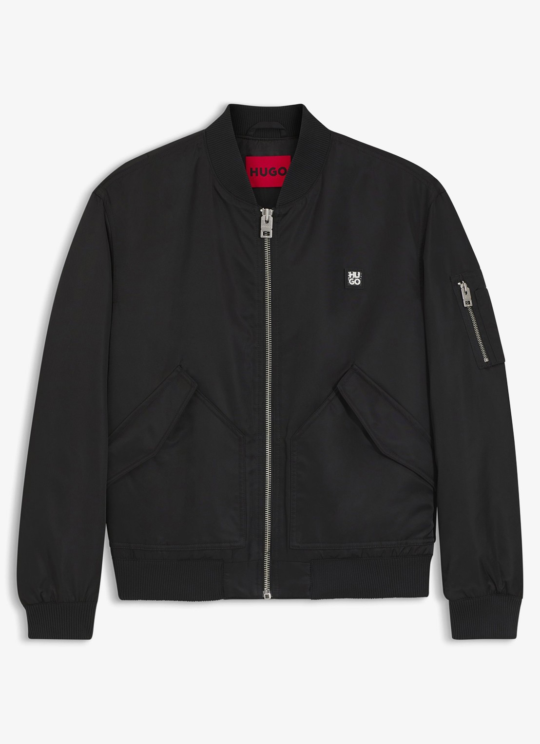 HUGO Bomberjack met logo - voorkant zwart