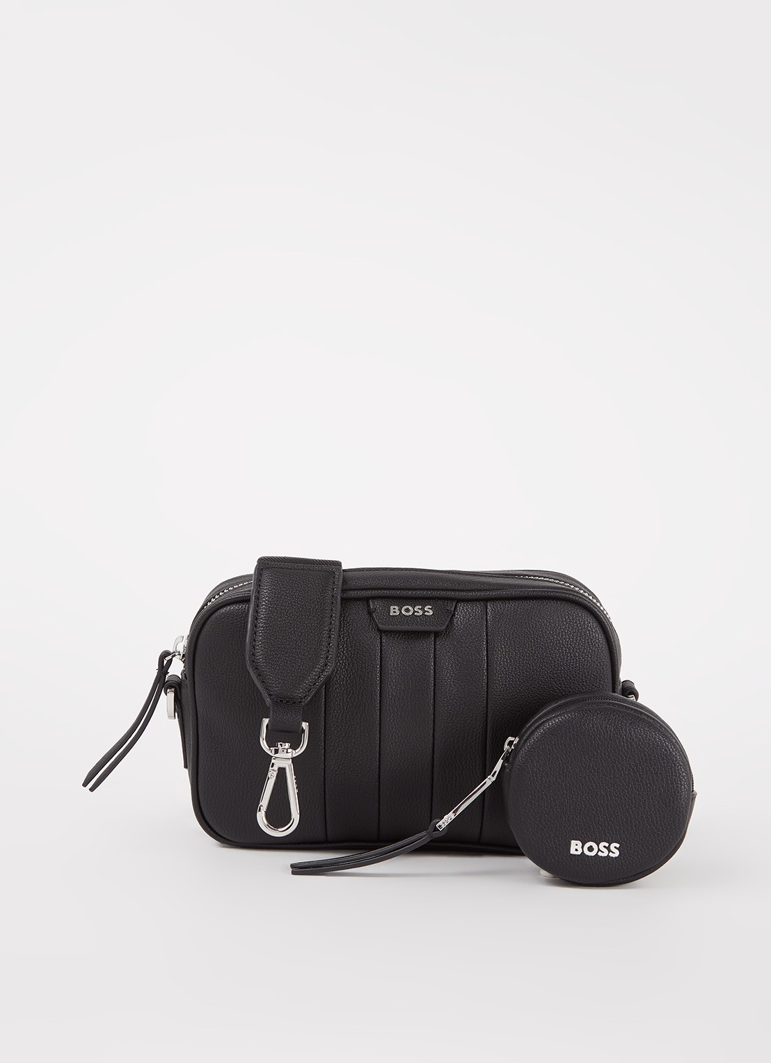 HUGO BOSS Addison crossbodytas met uitneembaar etui - voorkant 4 zwart