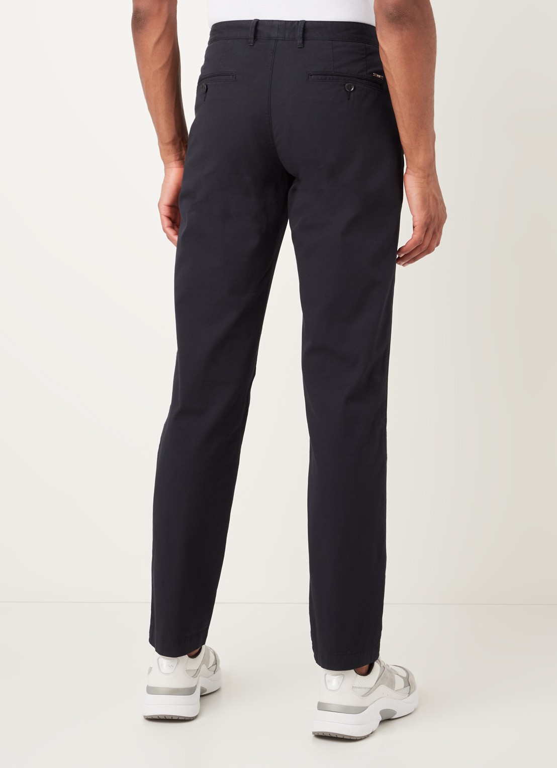HUGO BOSS Crigan3-D Straight fit chino met stretch - achterkant donkerblauw
