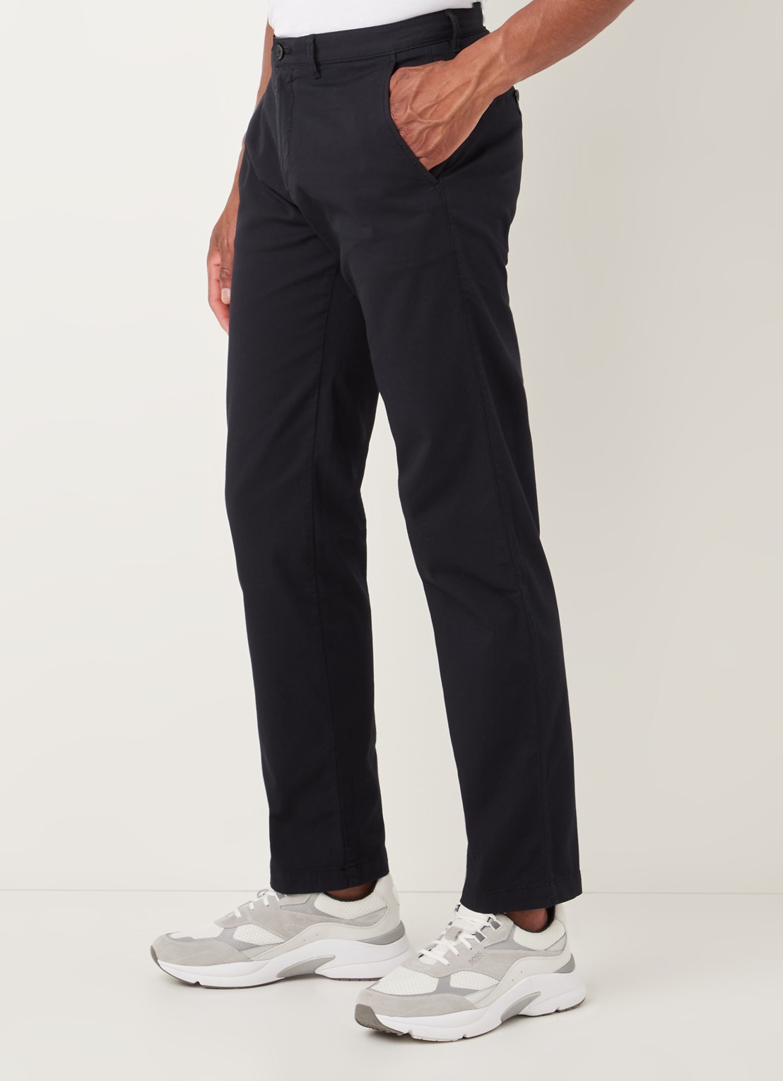 HUGO BOSS Crigan3-D Straight fit chino met stretch - detail 3 donkerblauw