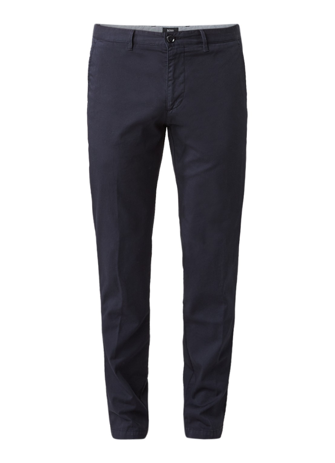 HUGO BOSS Crigan3-D Straight fit chino met stretch - voorkant 4 donkerblauw