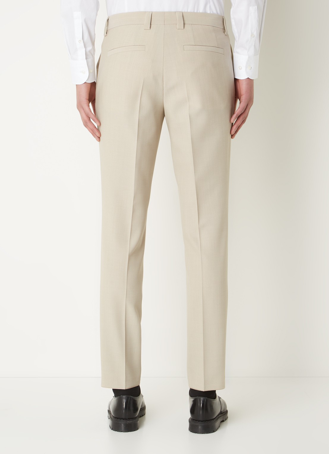 HUGO BOSS Henry slim fit 3-delig pak in scheerwolblend - achterkant 5 beige