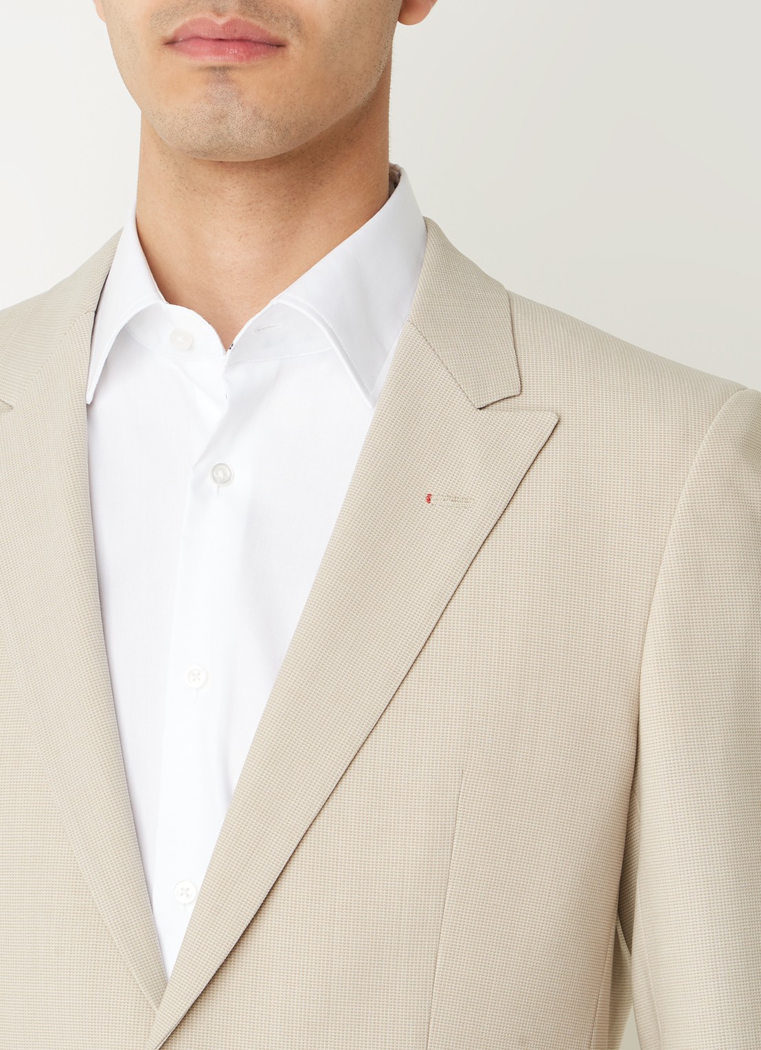 HUGO BOSS Henry slim fit 3-delig pak in scheerwolblend - detail 9 beige