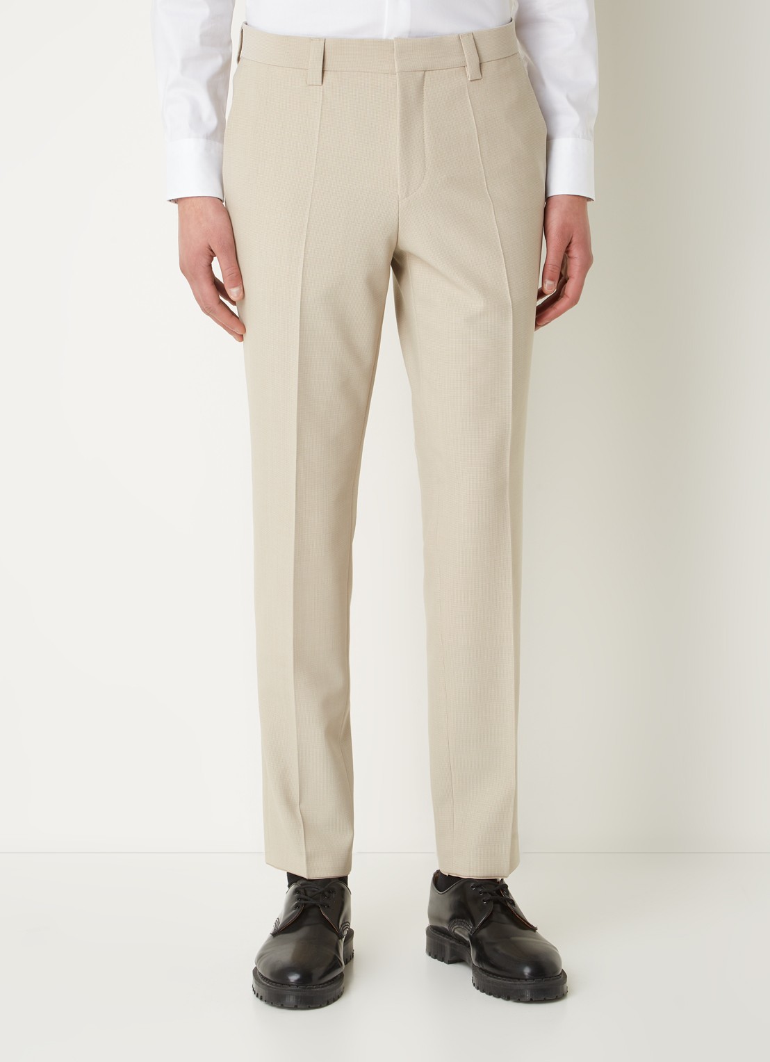 HUGO BOSS Henry slim fit 3-delig pak in scheerwolblend - voorkant 2 beige
