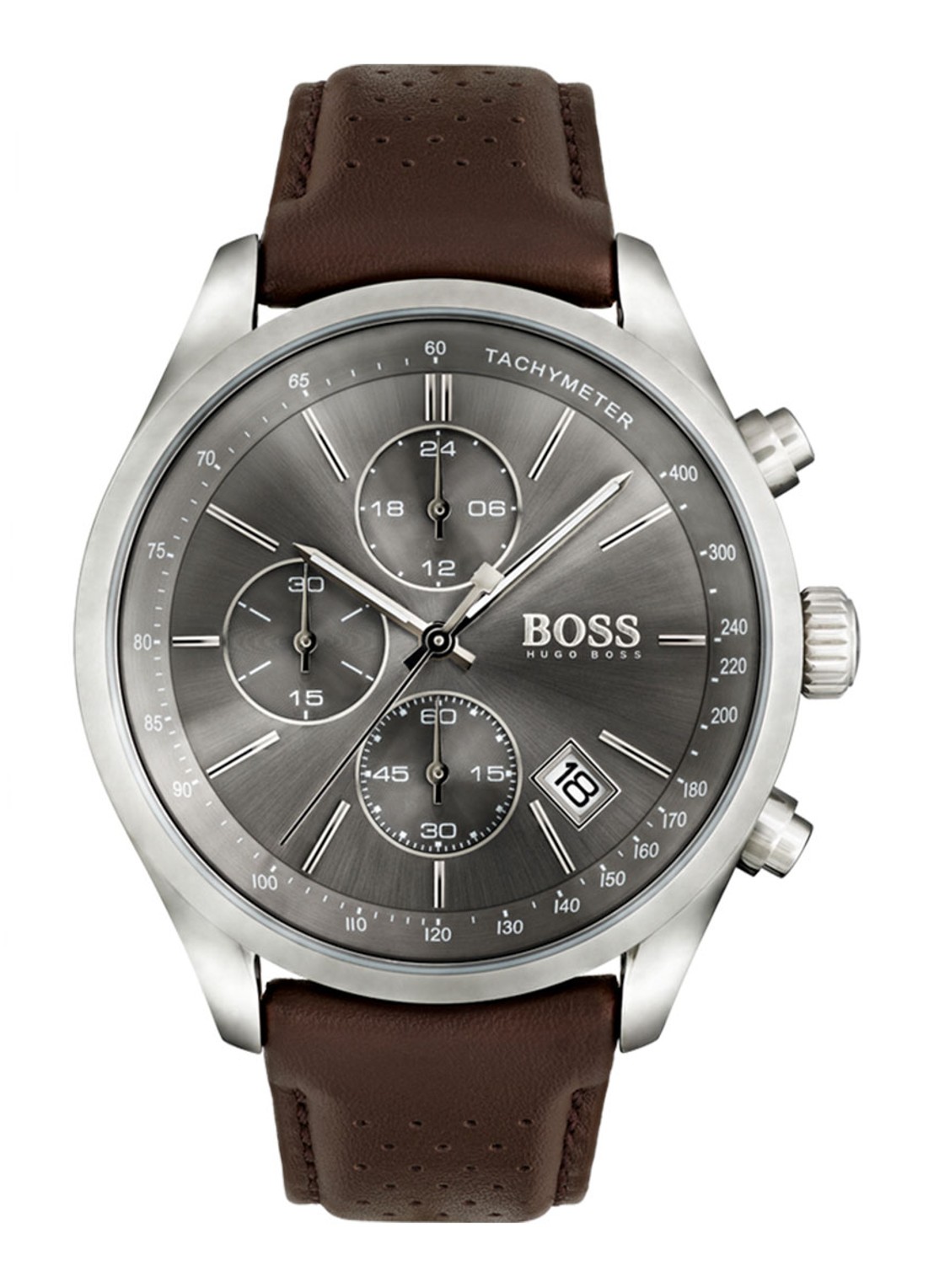 HUGO BOSS Horloge Grand Prix HB1513476 - voorkant zilver