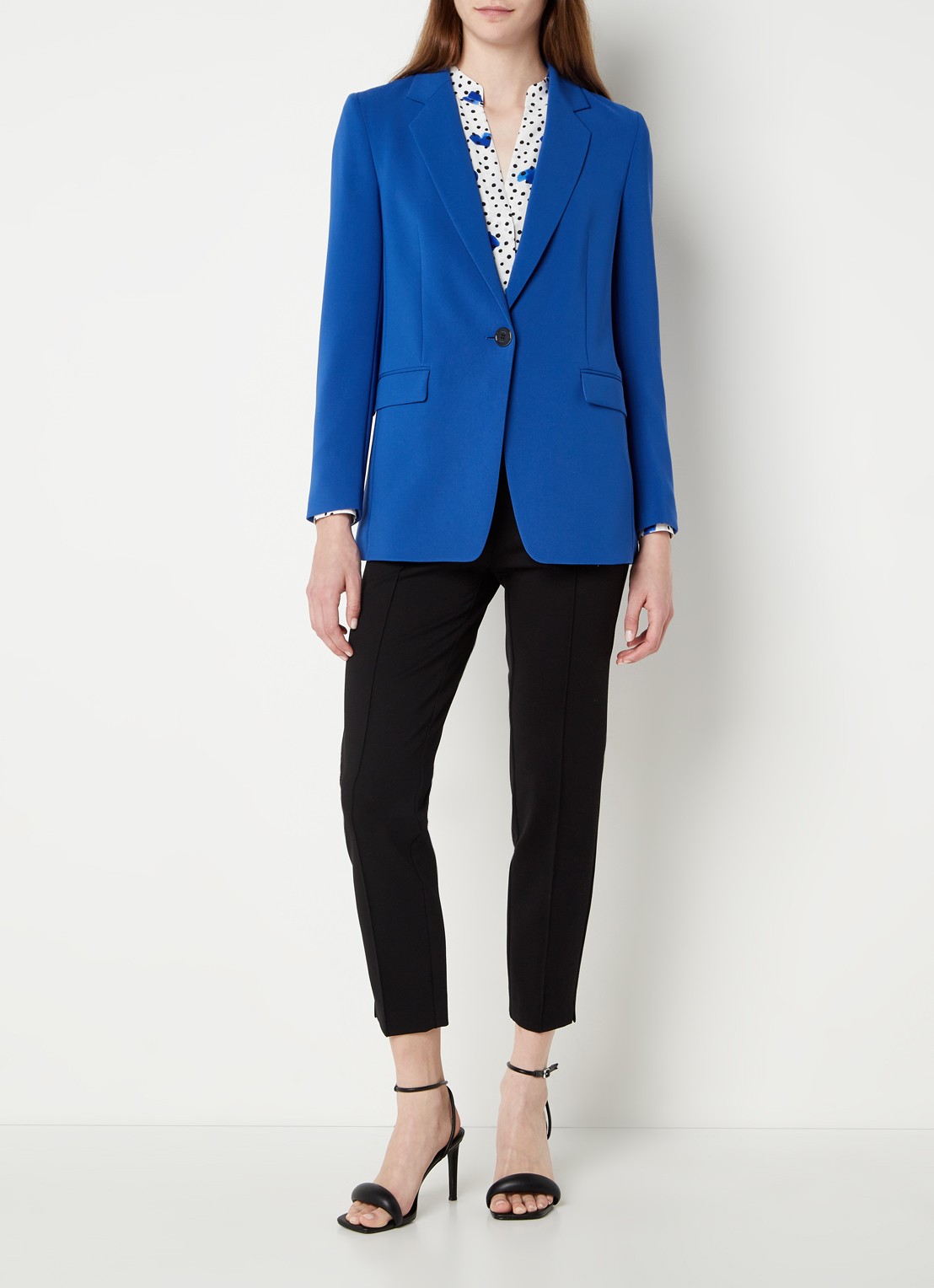 HUGO BOSS Jocalua blazer met klepzakken - voorkant 3 kobaltblauw