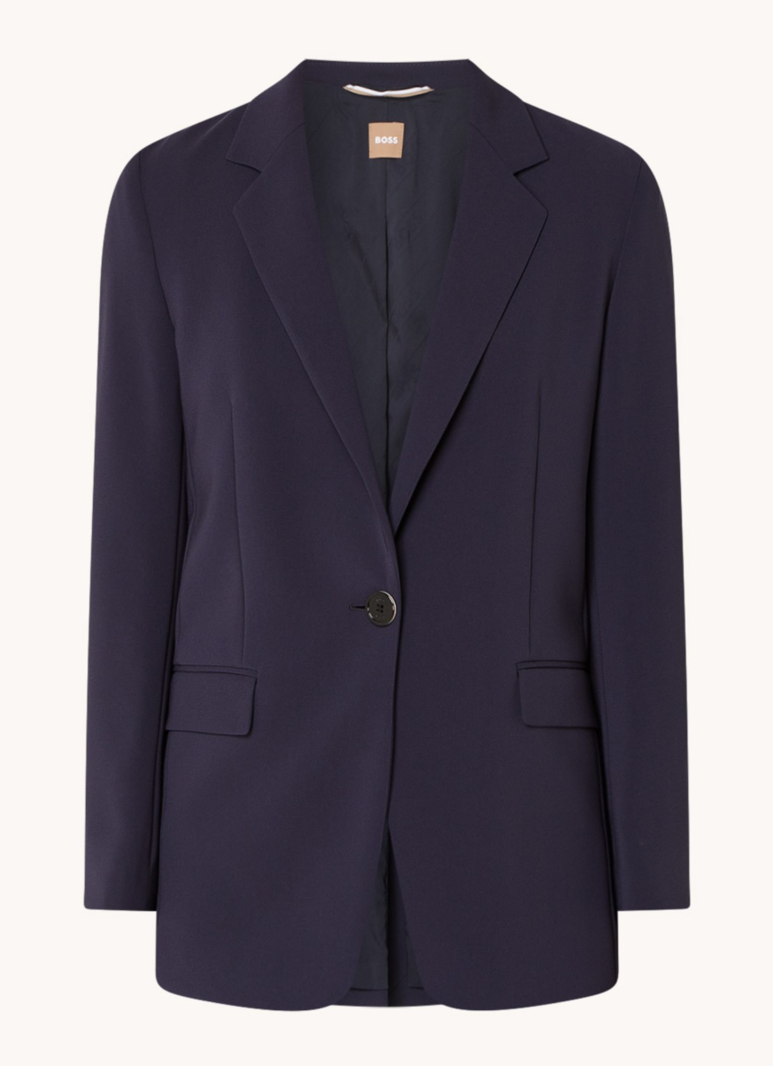 HUGO BOSS Jocalua blazer met klepzakken - voorkant donkerblauw