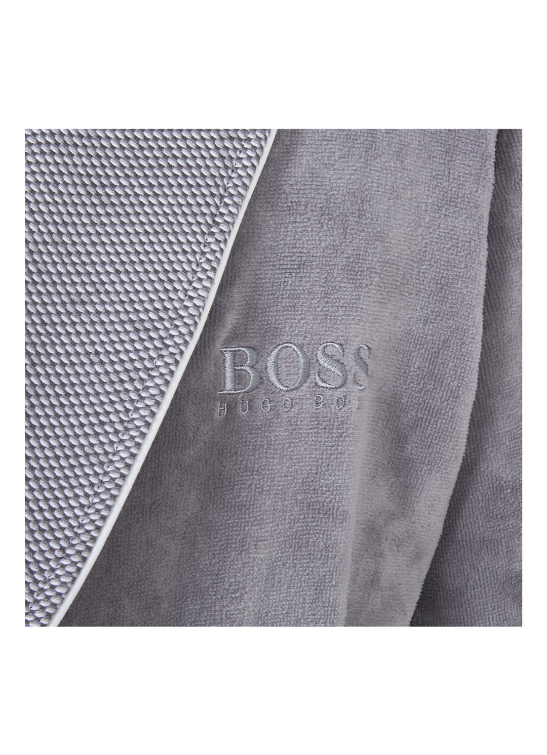 HUGO BOSS LORD badjas van katoen - detail grijs