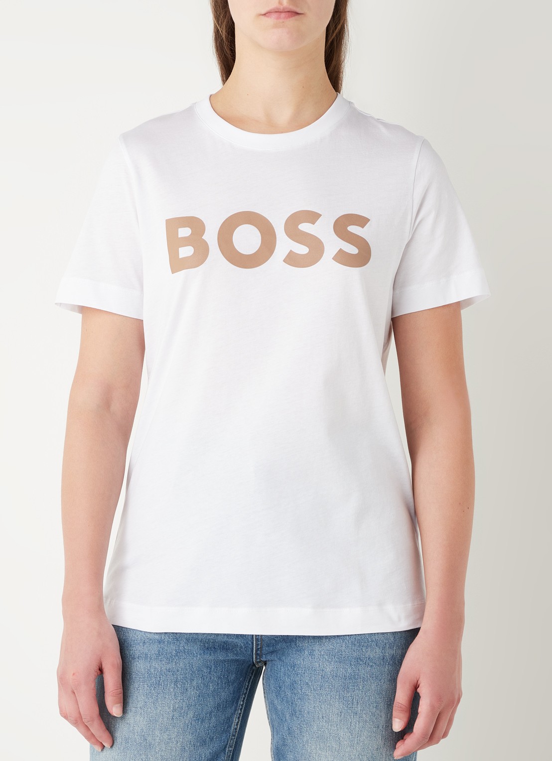 HUGO BOSS nte T-shirt met logoprint - detail 7 camel