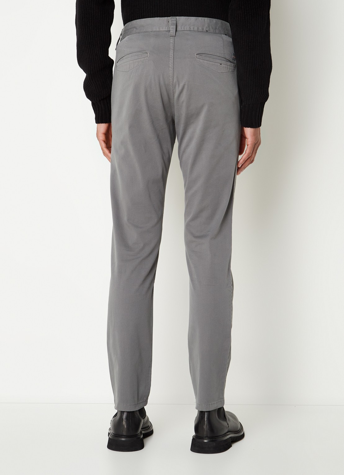 HUGO BOSS Schino slim fit chino met print - achterkant 5 donkergrijs